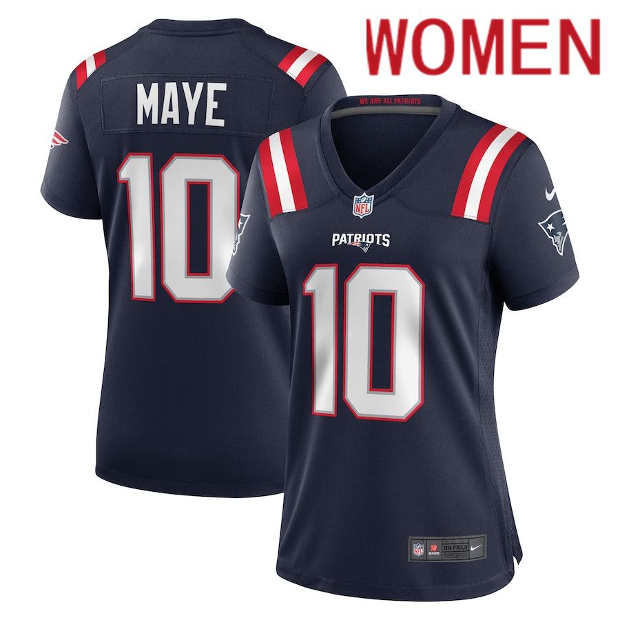 Women New England Patriots #10 Drake Maye Nike Navy 2024 NFL Draft First Round Pick Player Game Jersey->new england patriots->NFL Jersey